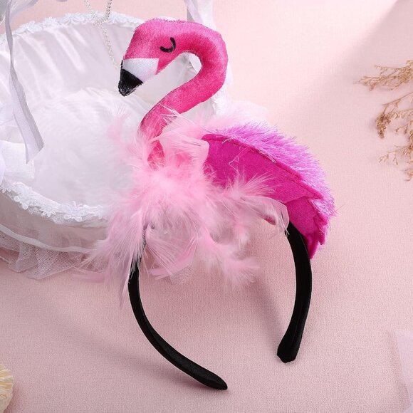 Creative Flamingo Hat Hawaii Pink Flamingo Headband Hair Tropical Accessories Fl - Picture 7 of 9